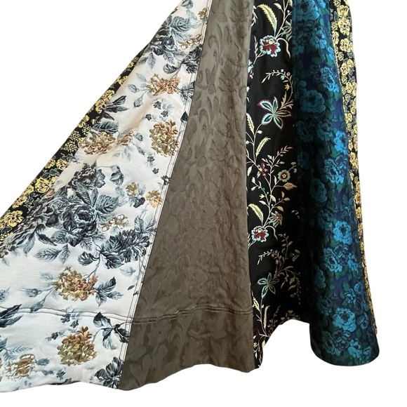 NWOT Anthropologie Floral Patchwork Sweetheart Strapless A Line Midi Dress SZ 6 - Picture 9 of 16